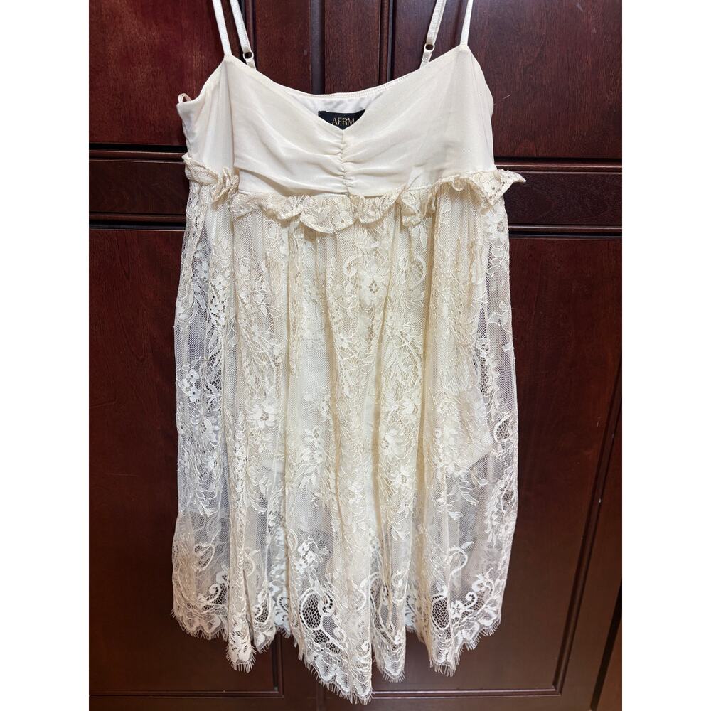AFRM Babydoll Lace Mini Dress with Built in Bodysuit Cream Size S NWT - Picture 4 of 16